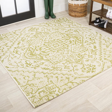 Estrella Bohemian Medallion Textured Weave Indoor/outdoor Square Rug